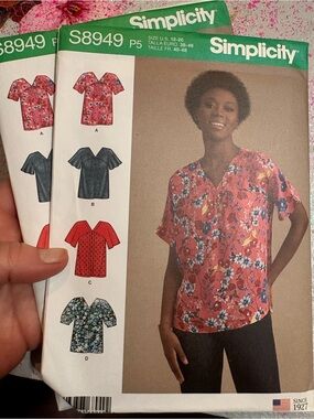 BN UNCUT SIMPLICITY 8949 P5 PLUS SIZE SEWING PATTERNS TOPS
